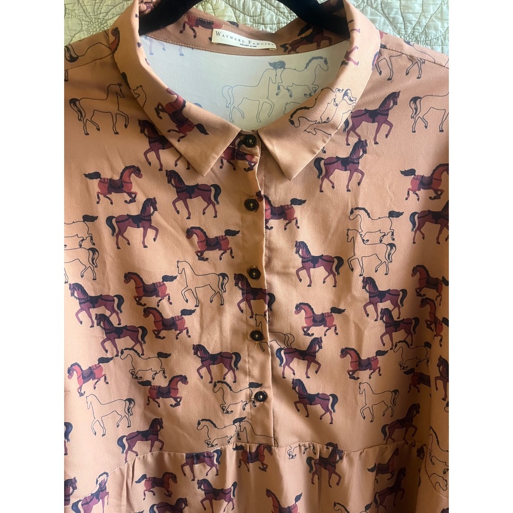 eShakti Super Cute Horse Print Floucy Shirt